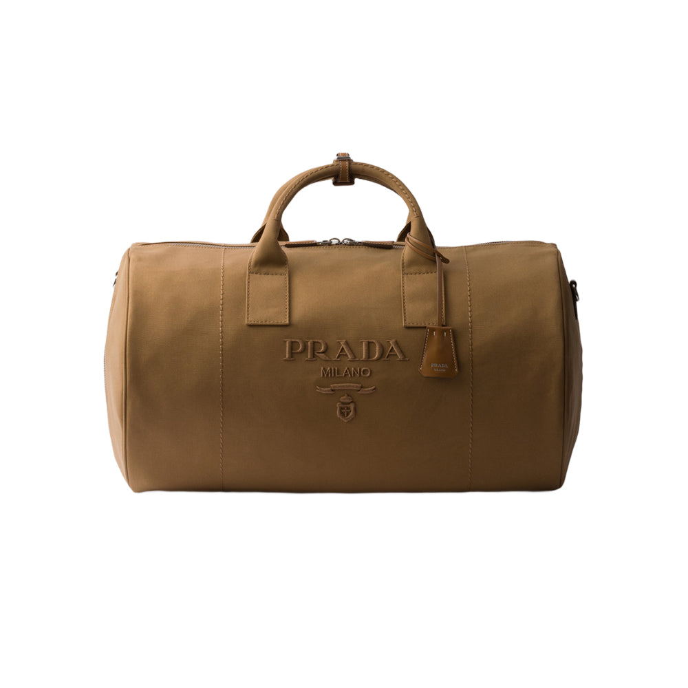 프라다 캔버스 더플백 타바코