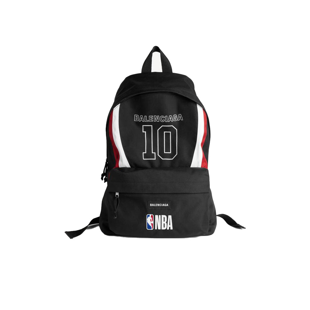 발렌시아가 x NBA 콜라보레이션 익스플로러 백팩 블랙 화이트 베흐미용 레드
