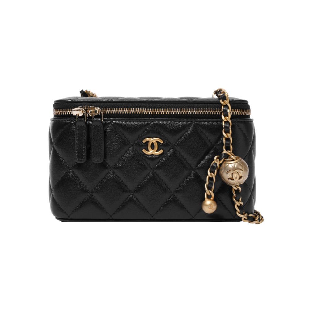샤넬 체인 미니백 램스킨 & 골드 메탈 블랙