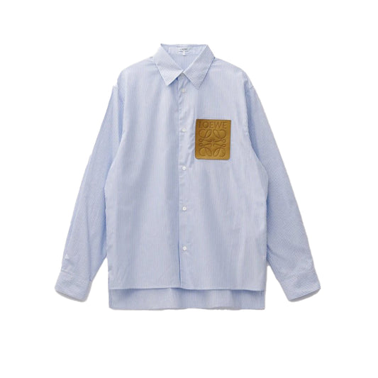 로에베 아나그램 레더 포켓 핀 스트라이프 셔츠(국내배송)(당일배송)