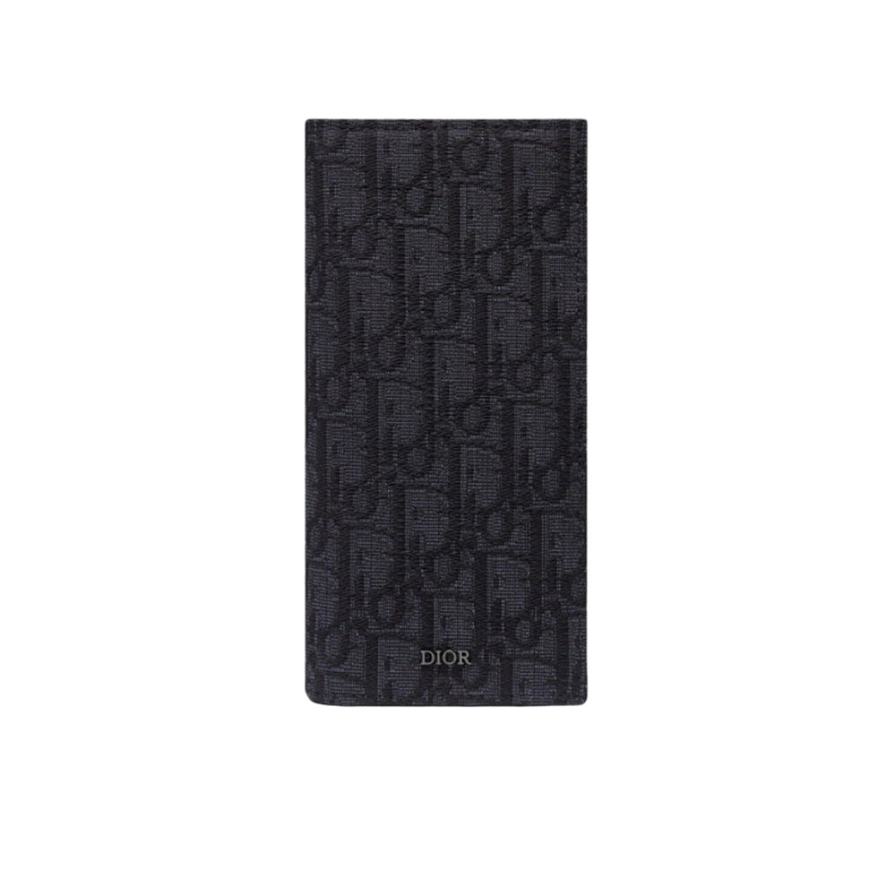 디올 버티컬 장지갑 블랙 디올 오블리크 자카드